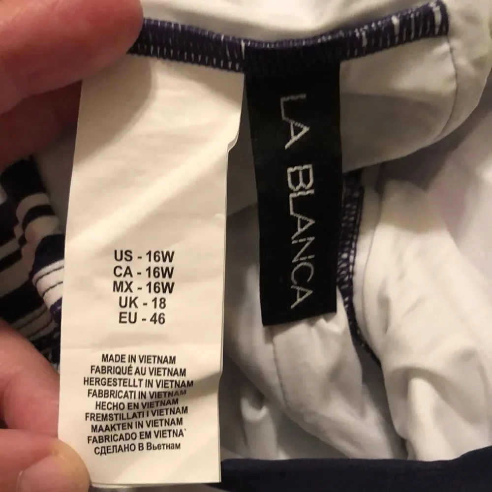La Blanca 16W Apulio Mio Indigo High Neck One-Piece Swimsuit